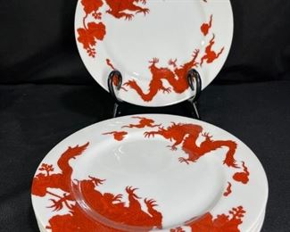 Fitz & Floyd Porcelain Temple Dragon Salad Plates