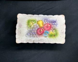 Porcelain Fruit Decorated Covered Box