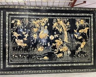 Asian Marquetry inlaid Mother of Pearl Cabinet