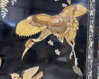 Asian Marquetry inlaid Mother of Pearl Cabinet