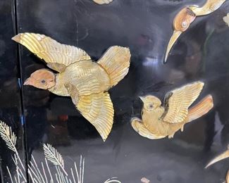 Asian Marquetry inlaid Mother of Pearl Cabinet