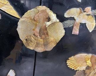 Asian Marquetry inlaid Mother of Pearl Cabinet