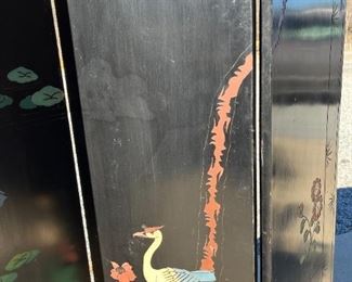 4 Panel Inlaid Japanese Room Divider Screen