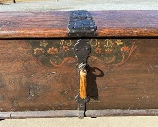 Antique Dome Top Iron Bound Sea Chest