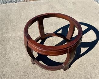 Brass Tray Accent Table wooden Base