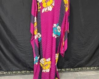 Vintage Floor Length Silk Floral Kimono