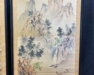 2 Vintage Japanese Signed Paintings on Silks