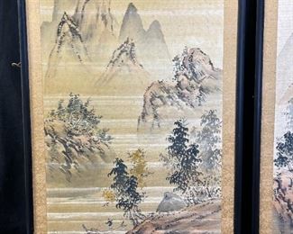 2 Vintage Japanese Signed Paintings on Silks