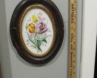 early 20th century hand painted plaque  