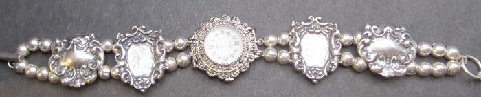 Beautiful sterling watch with Victorian style sterling bracelet