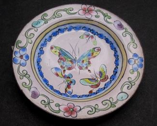 c1920 hand painted Chinese medal saucers 4 