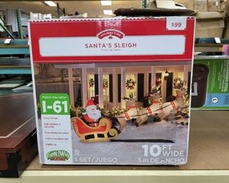 Santa's Sleigh Customer Return Inflatable 