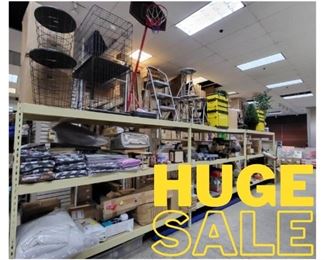 Huge Sale! 40,000 Square Feet of Items all for sale! From overstock items to filing cabinets to commercial inflatables and arcade games! There is just to much to list! Come and take a look, lots of items make for great holiday gifts! 