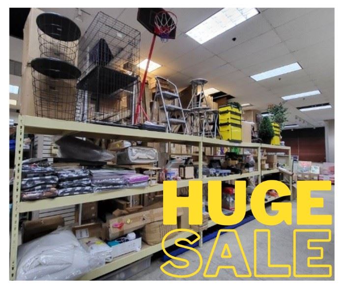 Huge Sale! 40,000 Square Feet of Items all for sale! From overstock items to filing cabinets to commercial inflatables and arcade games! There is just to much to list! Come and take a look, lots of items make for great holiday gifts! 