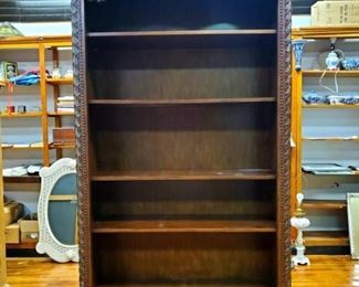 Large Book Case w/ carving and drawer