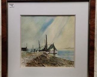 North Carolina Artist Baylor Gray Watercolor from the RJR corporate collection
