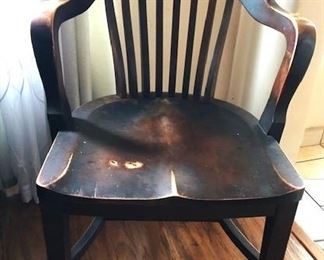 Vintage Oak Desk Chair 