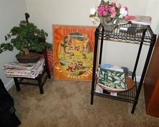 Snow White Poster $8, Wire 2 tier rack $15, Small Chair $10