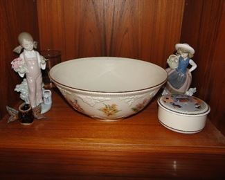 Lladro 5217 $25, Lladro 5221 $25, Lenox Bowl $20