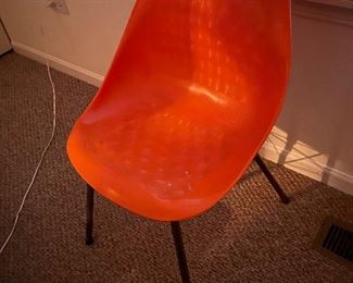 MCM orange Eames style chair (have two - one is a little faded)
