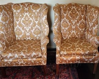 2 / Pair of Wing Back chairs. 