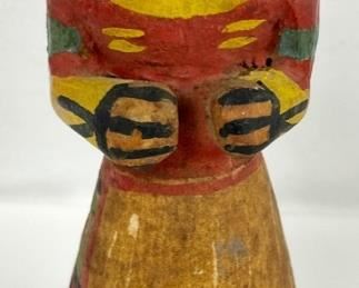 Antique Hopi Kachina Doll - Cottonwood & Hand Painted
