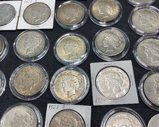 Morgan and standing Liberty silver dollars  from 1881 to 1926