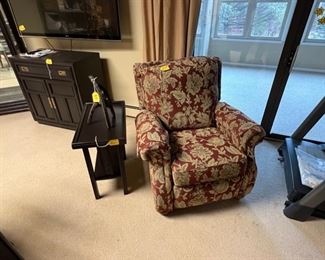 Flexsteel Chair, End Table and Stanley Server in Background