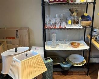 Lamps, Vases, and an Assortment of Kitchen Items