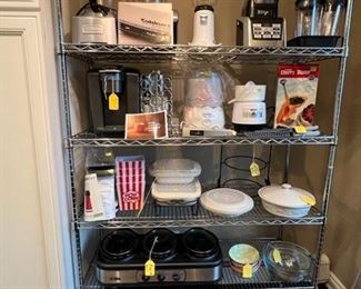 Small Kitchen Appliances and Longaberger Pottery and Other Kitchen Items