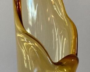 MCM amber swung vase