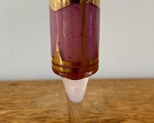 Vintage Devil biss pink glass atomizer