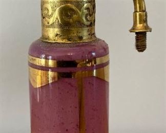 Vintage Devil biss pink glass atomizer