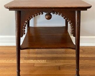Antique oak Midwest side table