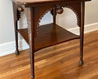 Antique oak Midwest side table