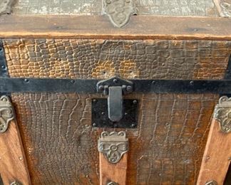 Antique dome top steamer trunk