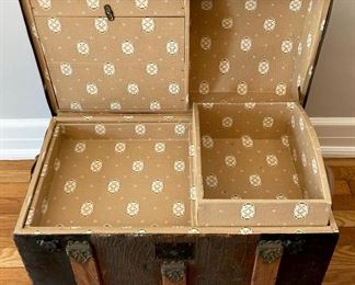 Antique dome top steamer trunk