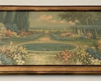 Art Deco framed R. Atkinson Fox print "Nature's Bounty"