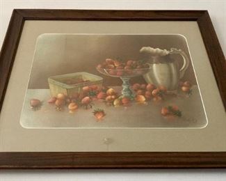 Framed R. Le Roy Strawberry print