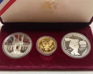 United States silver and gold 1983-1984 Olympic coin set