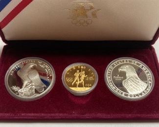 United States silver and gold 1983-1984 Olympic coin set