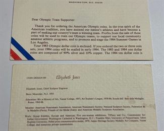 United States silver and gold 1983-1984 Olympic coin set