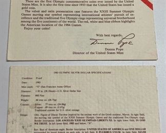 United States silver and gold 1983-1984 Olympic coin set