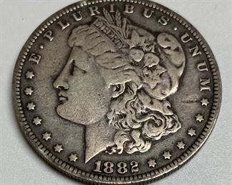 1882 Morgan silver dollar