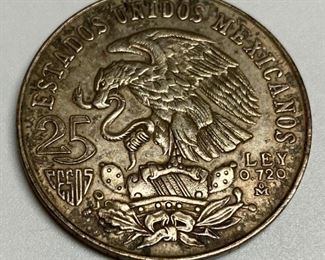 1968 Mexican Olympics 25 pesos silver coin