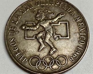 1968 Mexican Olympics 25 pesos silver coin