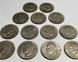 1972 (3), 1974 (1), 1976 Bicentennial (4), 1977 (2), 1978 (3) Eisenhower silver dollars