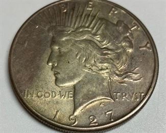 1927 Liberty Peace silver dollar, San Francisco mint, very fine
