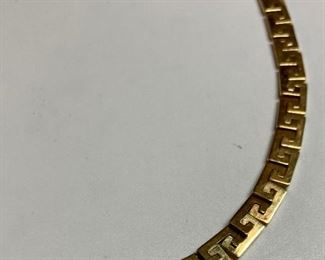 Greek Meander 750 (18k) gold necklace (26.3 g) and earrings (2.6 g)