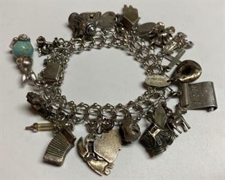 Vintage sterling charm bracelet